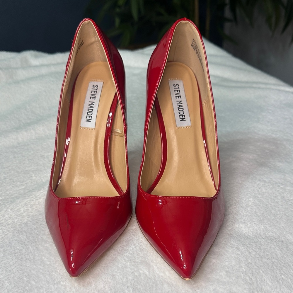Steve Madden Glossy Red Heels